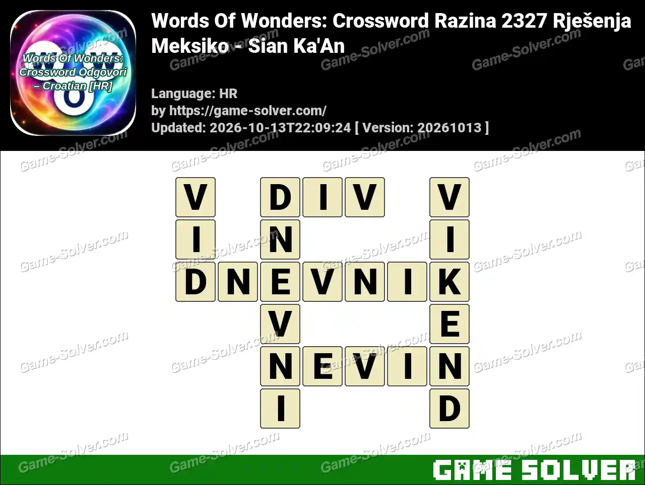 Words Of Wonders: Crossword Razina 2327 Rješenja – Meksiko – Sian Ka’An